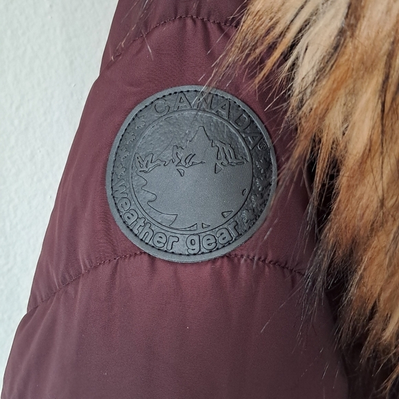 Canada Weather Gear Burgundy Parka with Faux Fur Hood - Picture 8 of 10